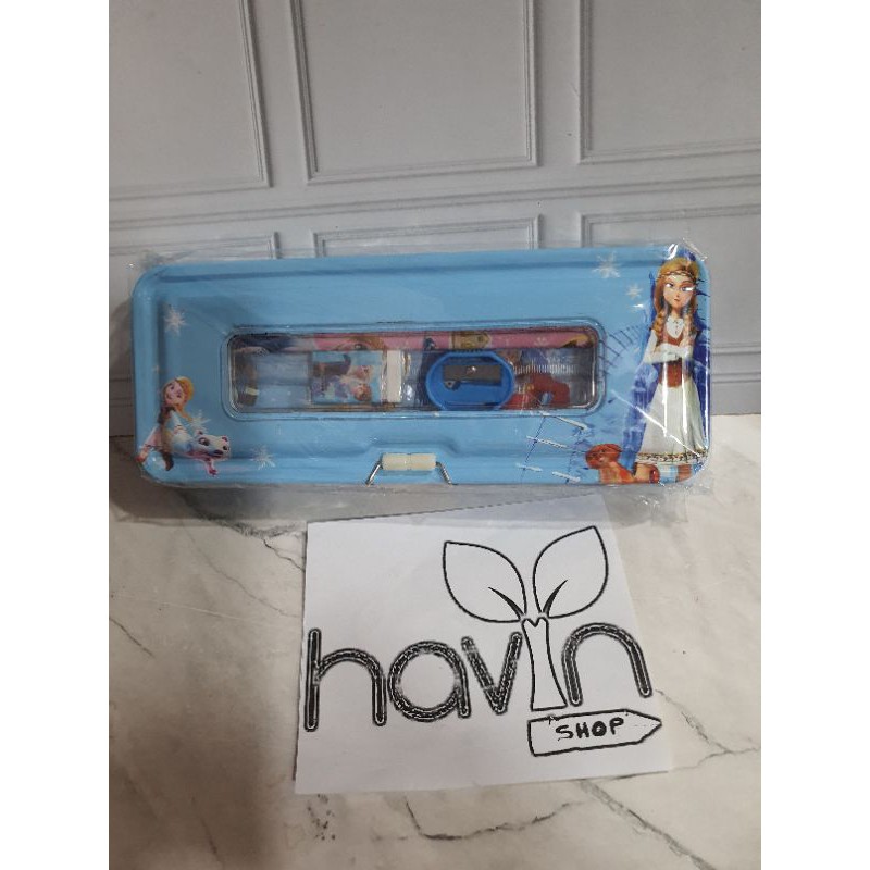 kotak pensil KALENG KLEP ada ISI/pencil case-FROZEN