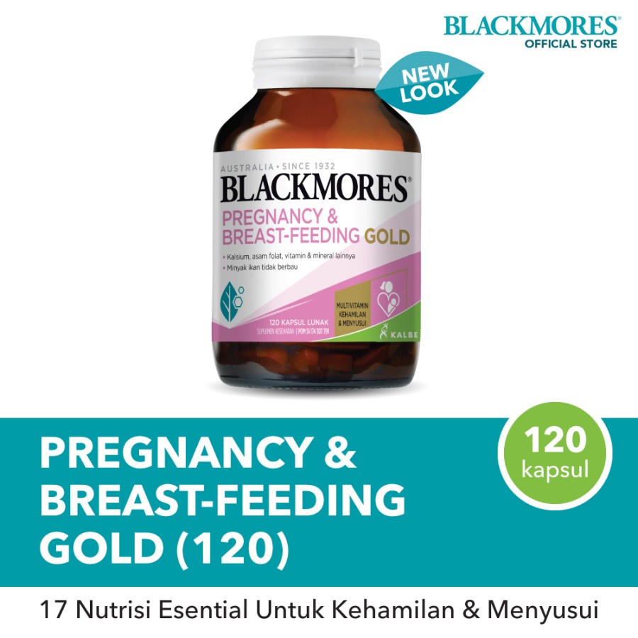Vitamin Blackmores Pregnancy & Breast - Feeding Gold 120 Tablet 100% ORIGINAL BLACKMORES