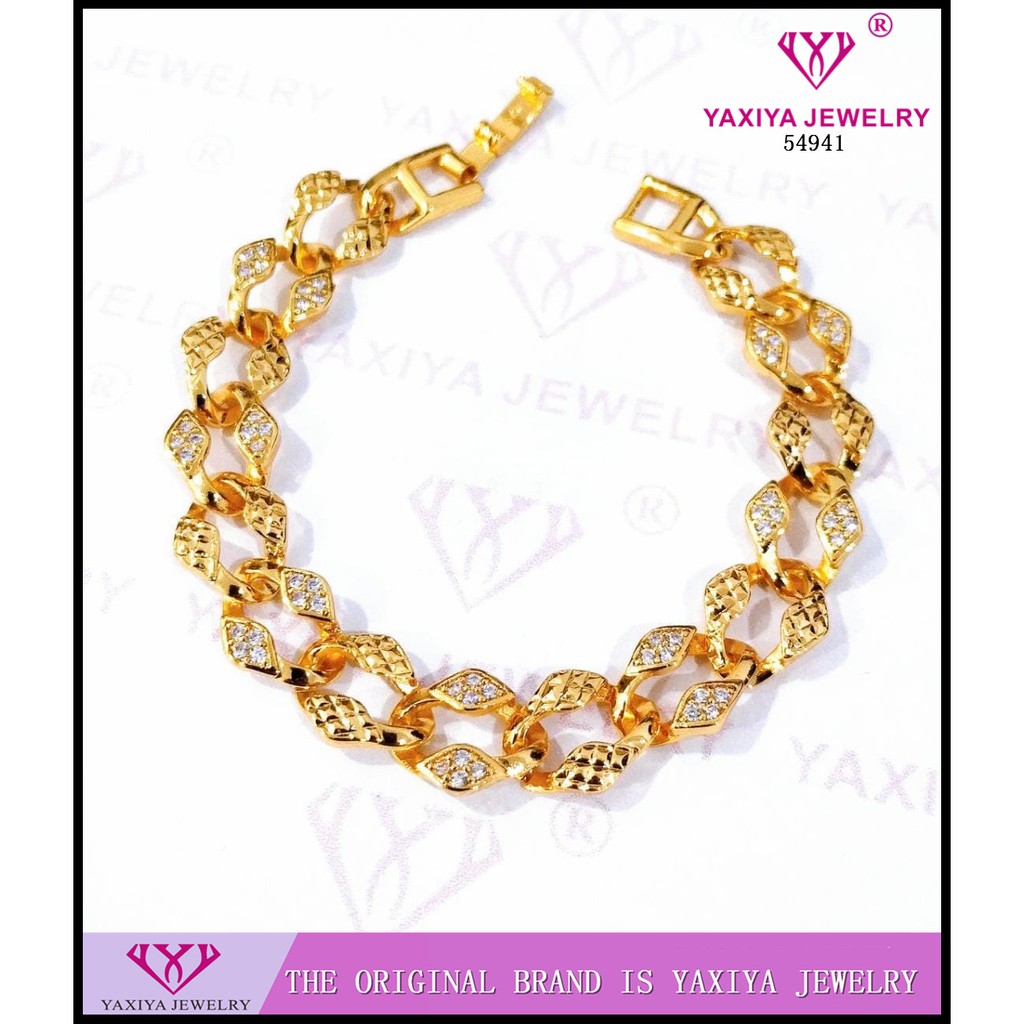 

Gelang Plat permata lapis perhiasan imitasi Gold 626