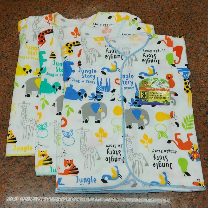 Baju Zahdan Lengan Pendek Putih Full Print SNI