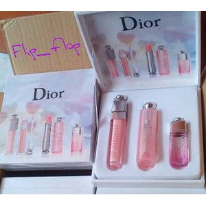 Dior Set (Parfum 5 ml, Lipstick, dan Lipgloss)