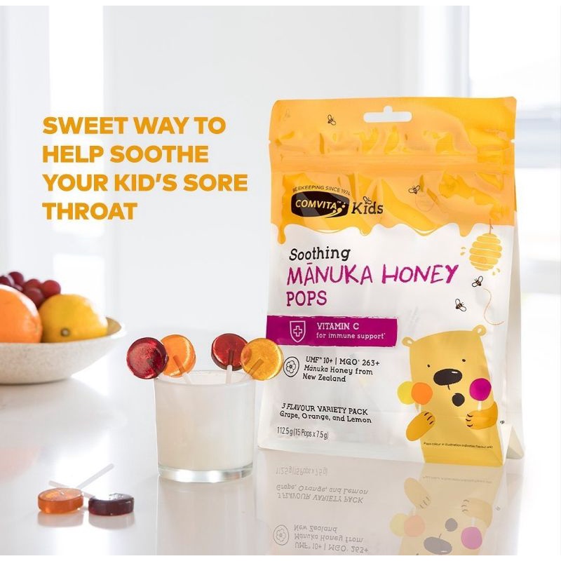 Comvita Kids Soothing Pops with UMF 10+ Manuka Honey