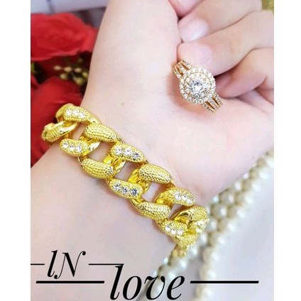 set perhiasan xuping  gelang cincin gold 73849