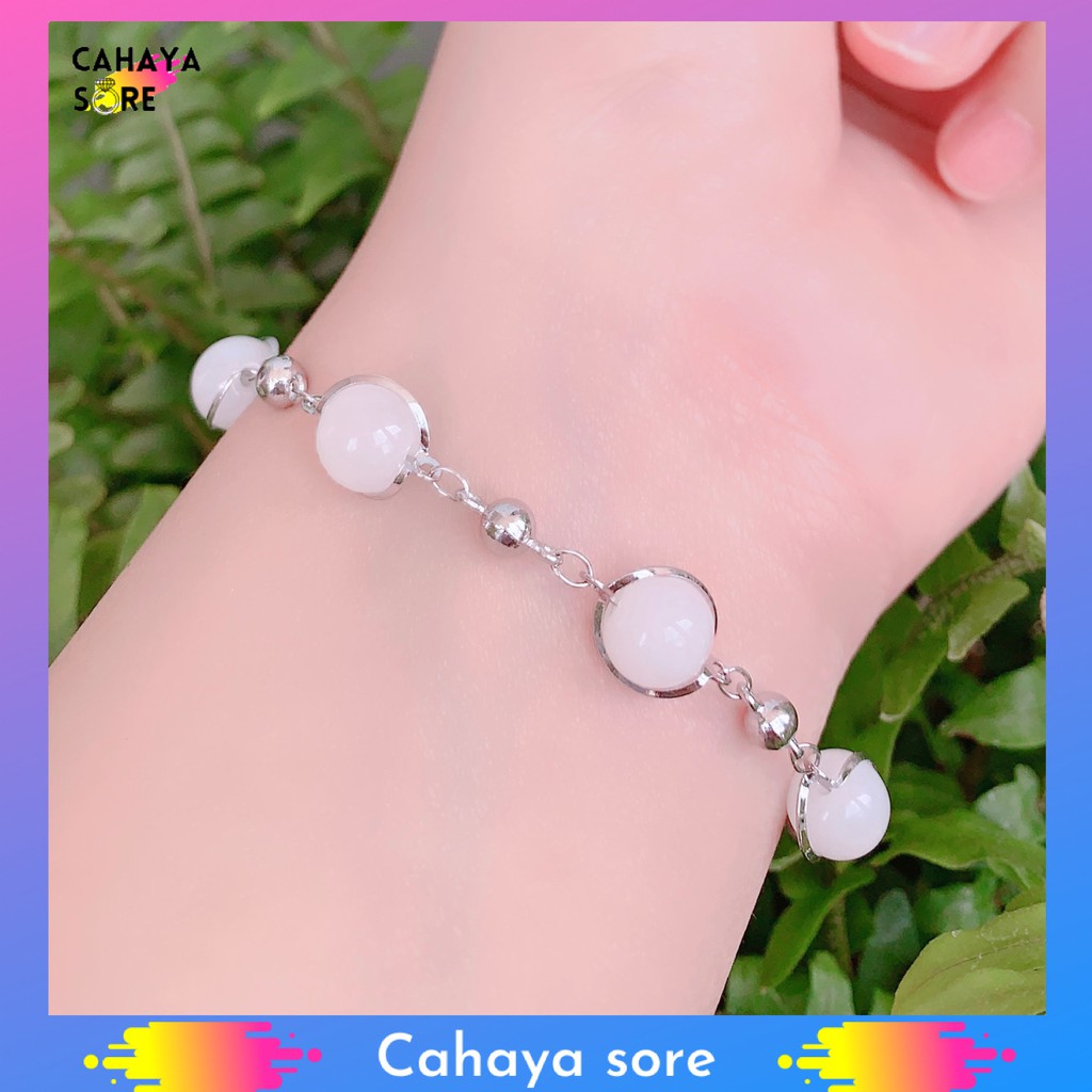 Gelang Xuping Silver Gelang Tangan Dewasa Rantai Giok G03