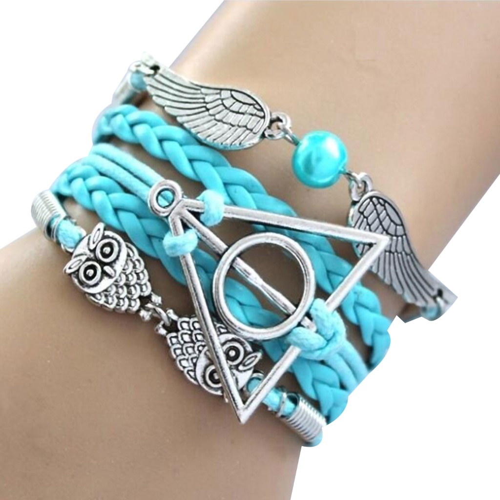 Hu Hu Hu Hu Hu Alat Bantu Pasang Kacamata♡ Gelang Multilayer Bahan Kulit Imitasi Dan Alloy Untuk Pesta