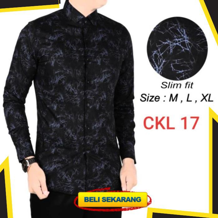 KEMEJA BATIK PRIA SLIM FIT BAJU BATIK SLIM FIT LENGAN PANJANG CKL17