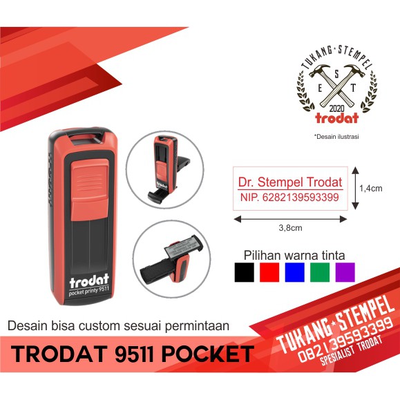 

Trodat 9511 pocket stamp stempel ukuran kantong atau masuk tas dokter