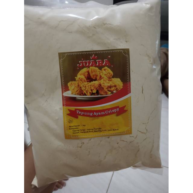 

Tepung bumbu crispy cap Juara. Tahu crispy, Ayam crispy, Jamur crispy cocok untuk cemiln atau jualan