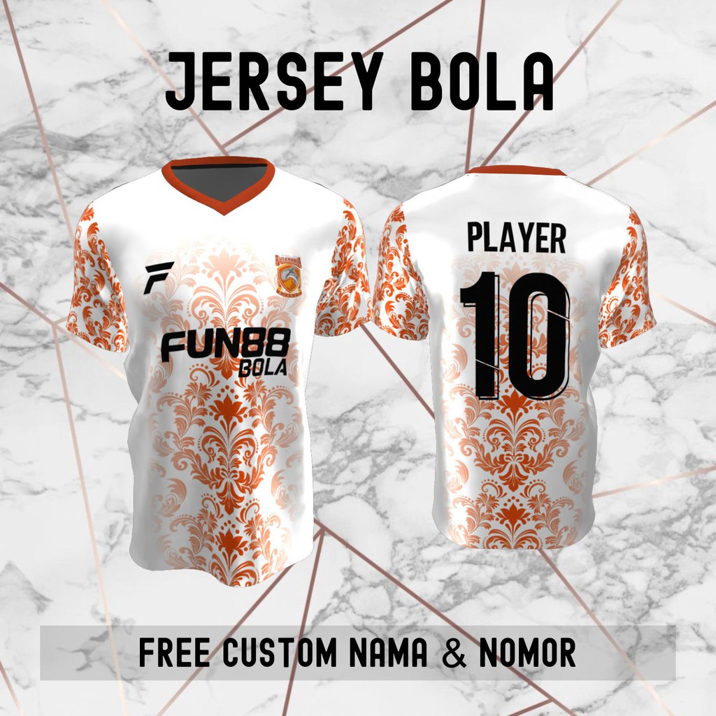 Jersey Batik Pusamania Borneo FC Klub Bola Baju Kaos Custom Nama dan Nomor Punggung - 1129 Jersey Cu