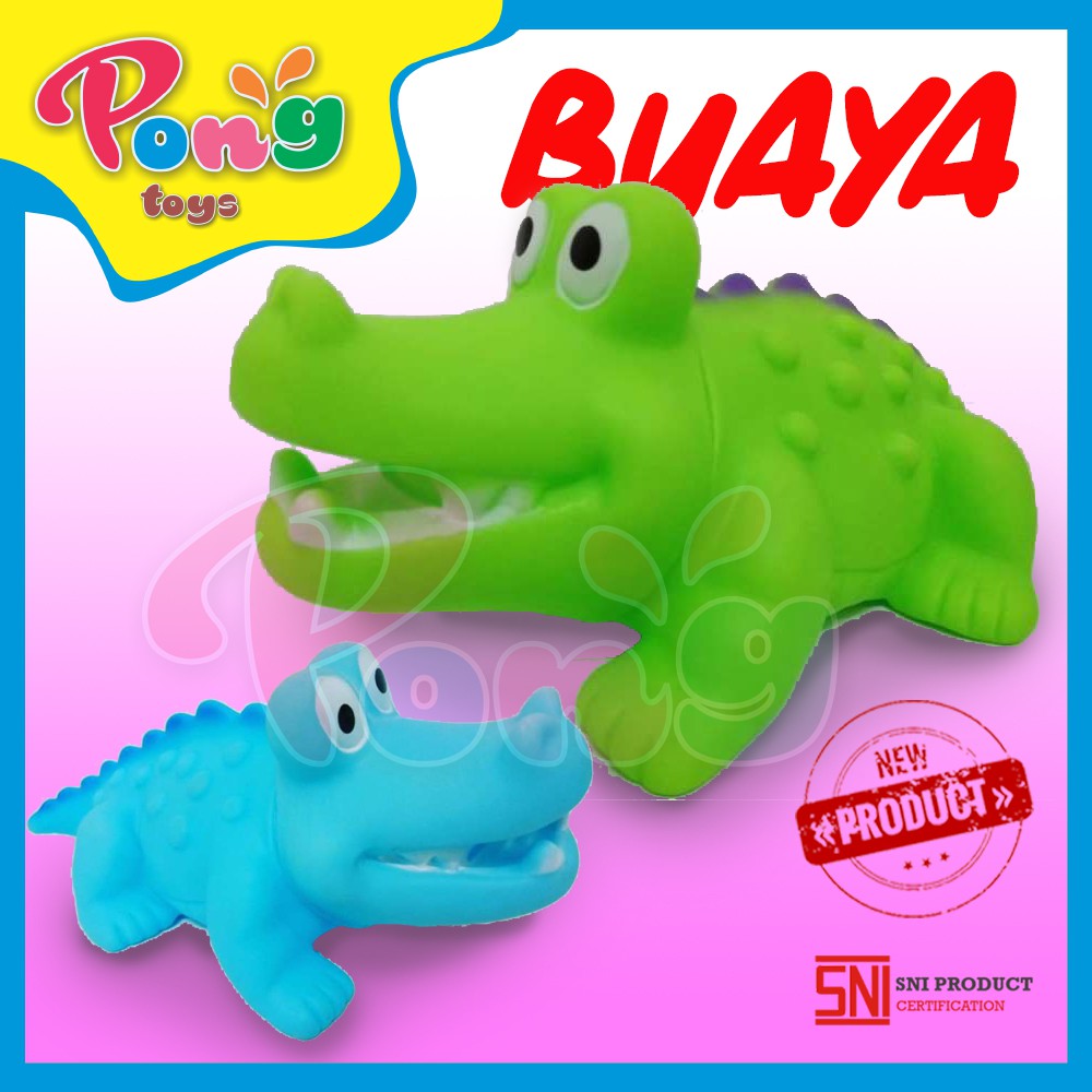Mainan Anak Bayi Binatang Buaya Karet Bisa Bunyi