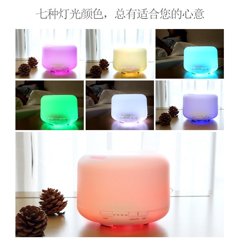 Diffuser 500ML 7 LED Colour + Gratis oil - Humidifier / diffuser / diffuser / pelembab udara