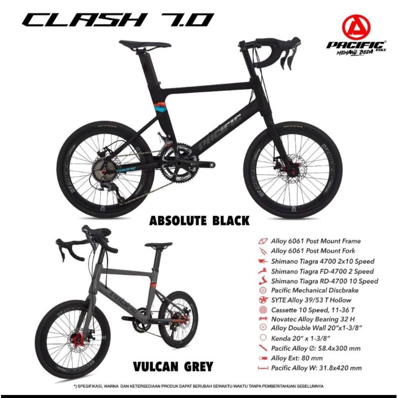 Sepeda Mini Velo 20 Inch Pacific CLash 7.0 Alloy