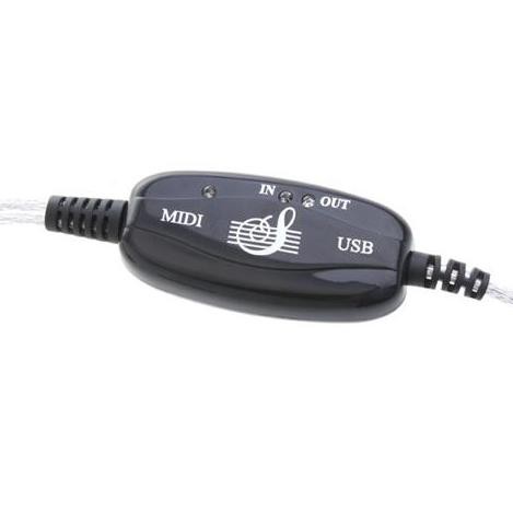 USB MIDI Cable Converter PC to Music Keyboard Adapter Cable - AY03 - Black