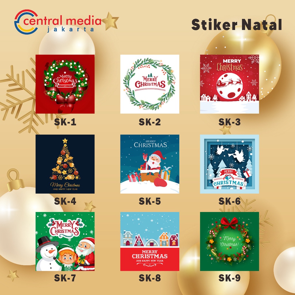 

Sticker Hampers Natal Kotak Stiker Christmas Label Toples Dus Kue