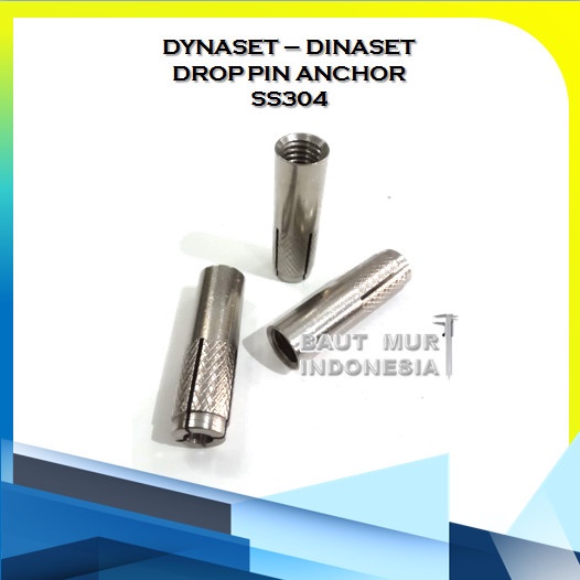 DYNASET DINASET DROP IN ANCHOR STAINLESS SS304 SUS A2 3/8"