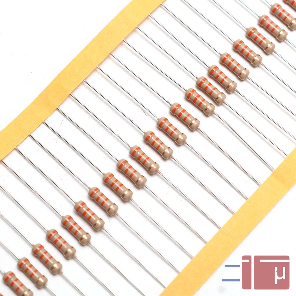 x10 Resistor 33K 1/2W Karbon 5% Taiwan Kaki Tembaga