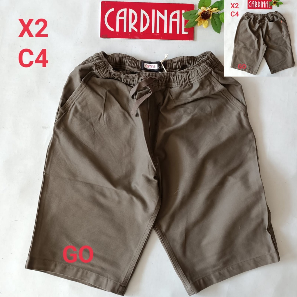 gof CARDINAL CELANA PENDEK KARET KOLOR Katun Casual Soft Jeans Murah Original