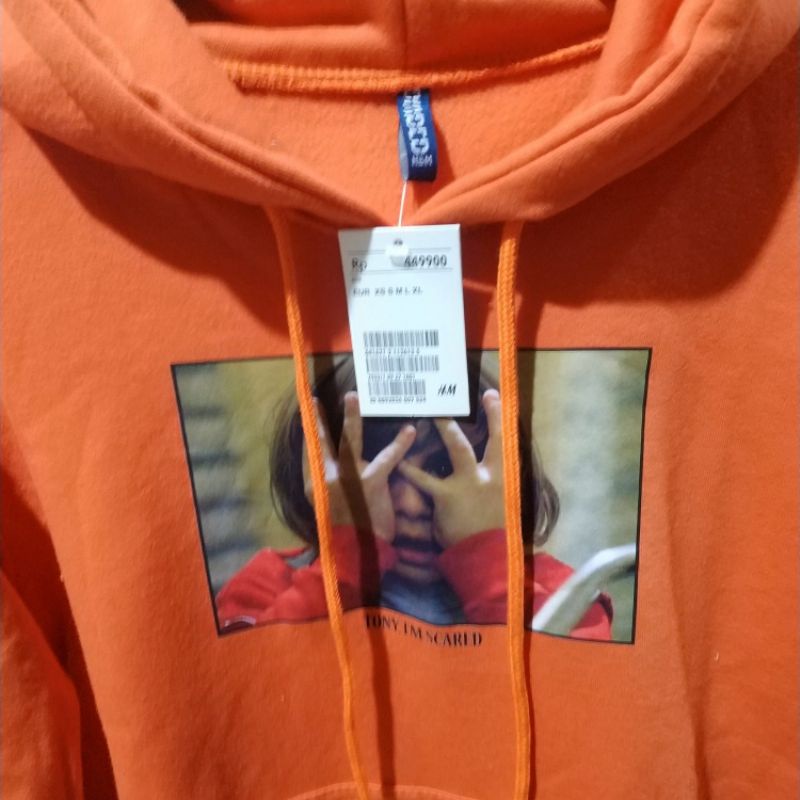 Hoodie Hnm The Shining Oren Orange Pria Wanita Full Tag Free Paper Bag