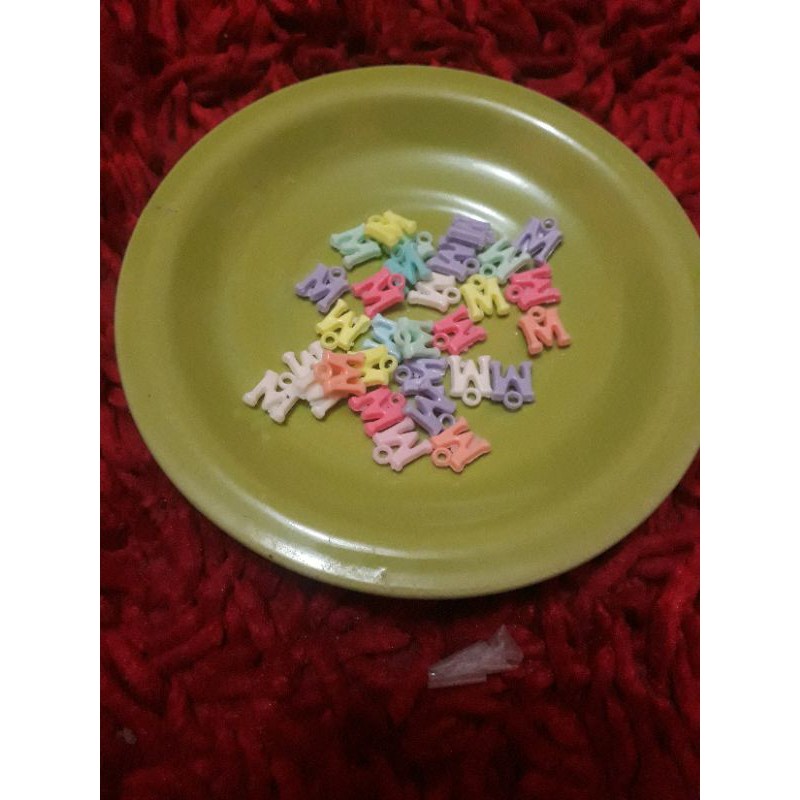 charm huruf, gantungan huruf, liontin huruf pastel part 2 (Q-Z)