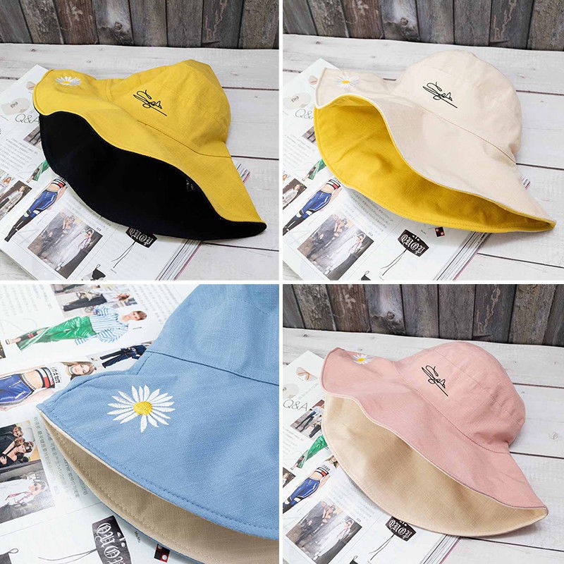 Topi wanita Bucket Hat double sided tebal premium mode in korea pabrik resmi