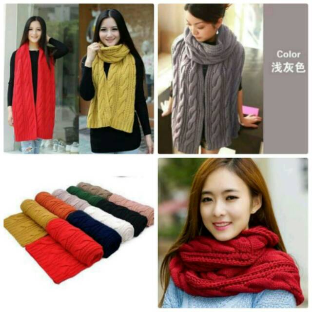Scarf wool long import / syal wool panjang