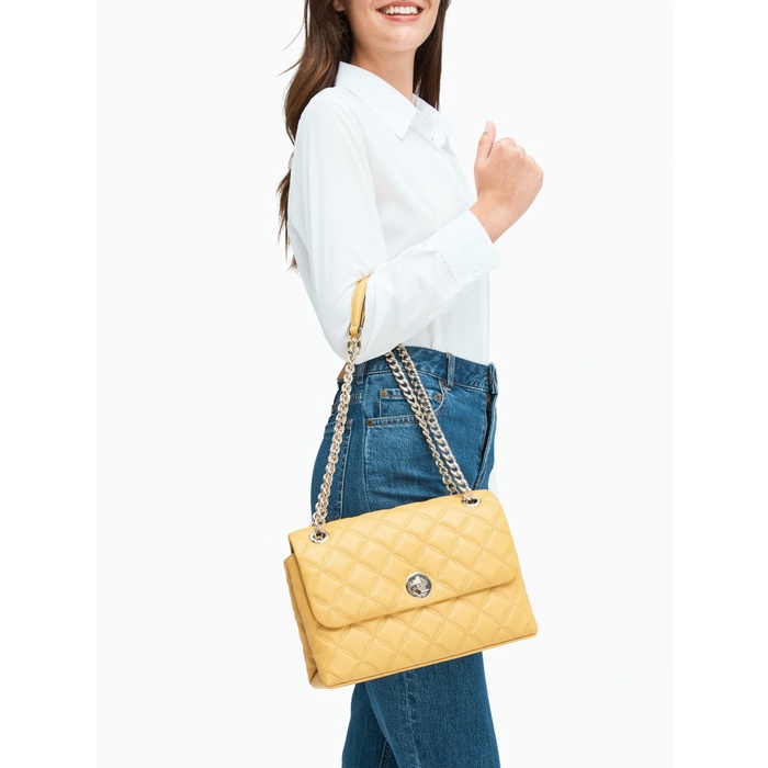 Tas Wanita KS Natalia medium flap shoulder WKRU7076 golden yarrow