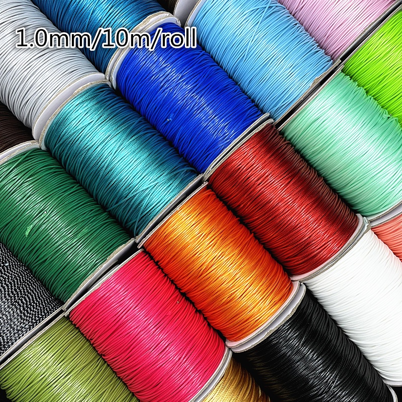 10m / roll Tali Benang Katun Warna-Warni Ukuran 1mm Gaya Korea Untuk Gelang Kalung Manik-Manik