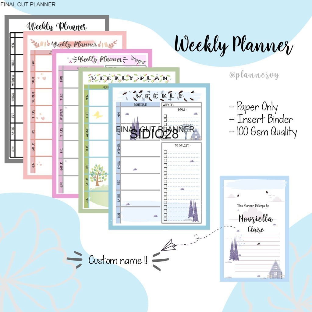 

WEEKLY PLANNER 6 BULAN I Loose Leaf / ISI BINDER BY FINAL CUT PLANNER