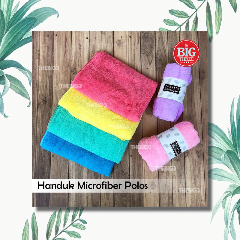 HANDUK MICROFIBER 70X140cm - HALUS LEMBUT / BAYI MANDI / 70x140 / Besar / POLOS / WARNA / Mikrofiber