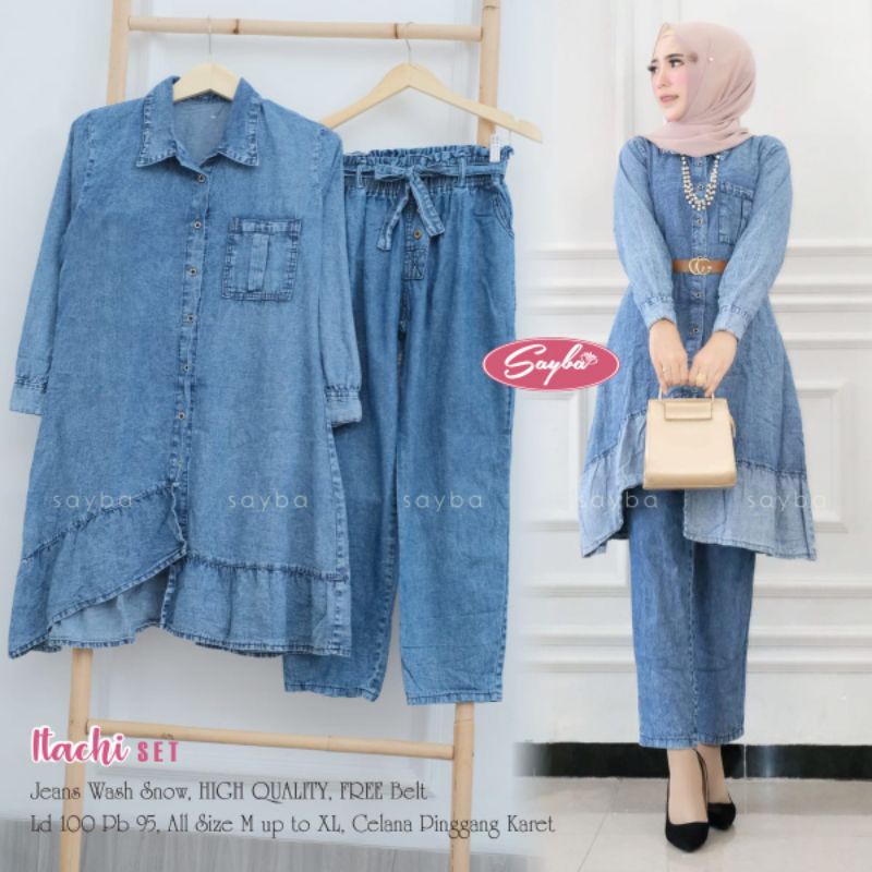 HACHI SET (SETELAN TERPISAH/SETELAN DEWASA/SETELAN WANITA/SETELAN DENIM/JEANS MURAH)