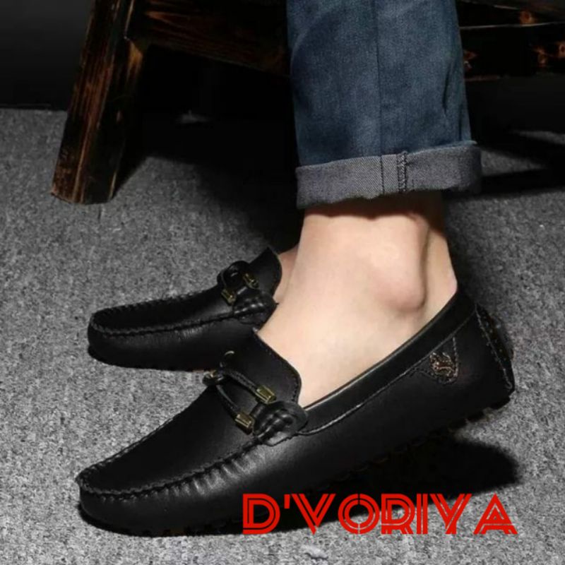 SEPATU PANTOFEL KULIT ASLI MURAH FORMAL CASUAL KERJA KANTOR SANTAI LOAFER SLIP ON PRIA WANITA FERARRI