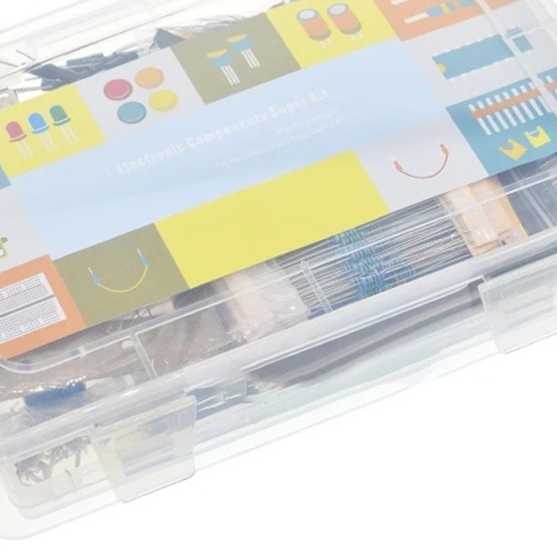 Btsg New Komponen Elektronik Basic Super Kit Dengan Resistor Kapasitor Buzzer LED