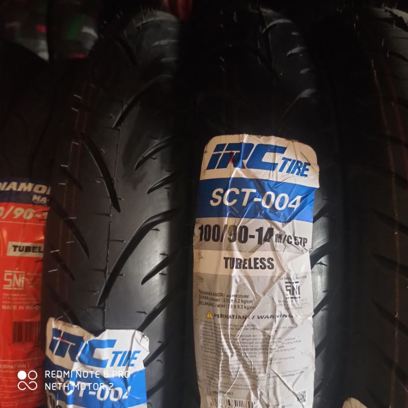 IRC - SCT-004 Ban tubeless 100/90-14 Ring 14 Tubeless