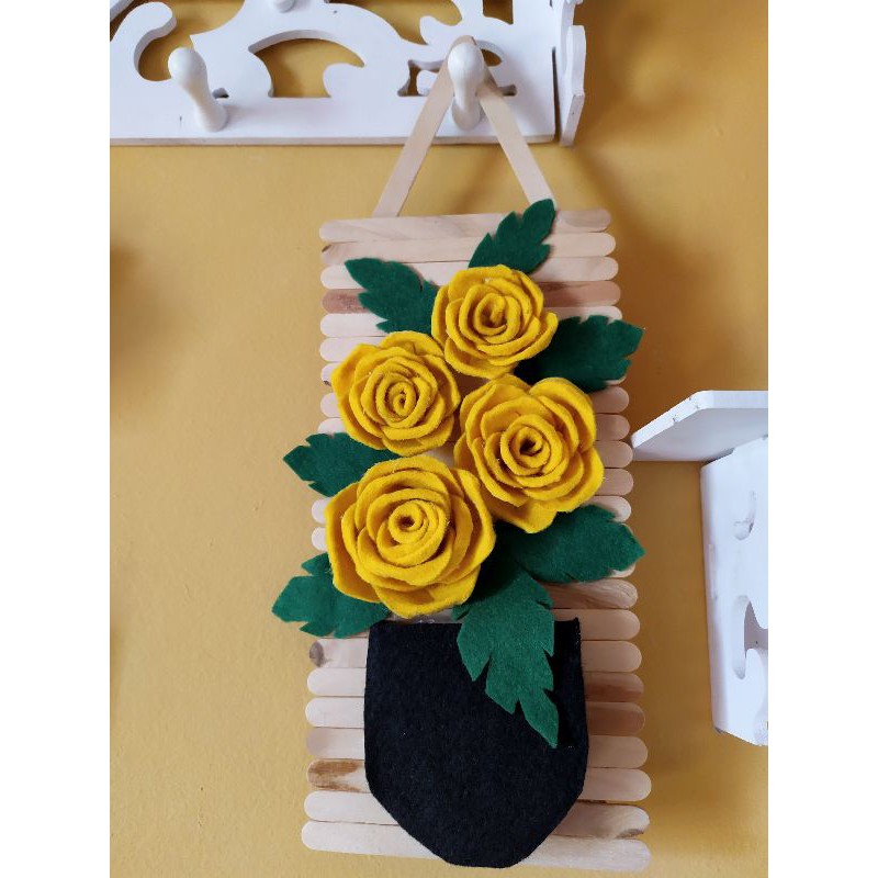 Bunga gantung hiasan dinding (bunga mawar)