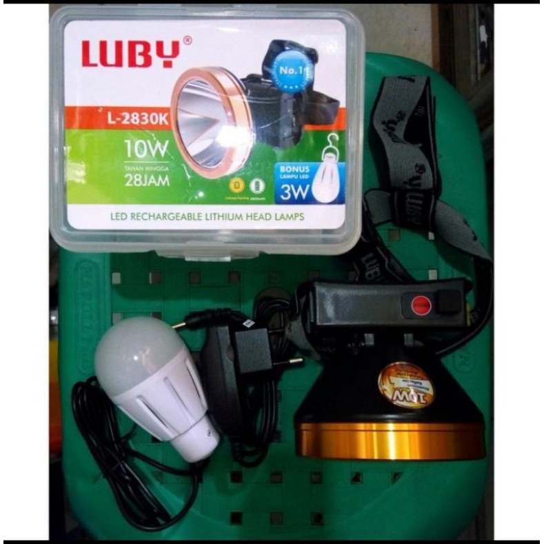 Senter Kepala Luby 10 Watt + Lampu L 2830