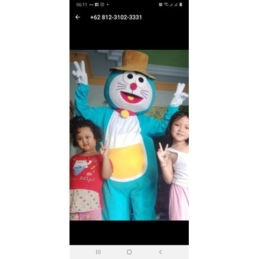 Kostum badut karakter doraemon