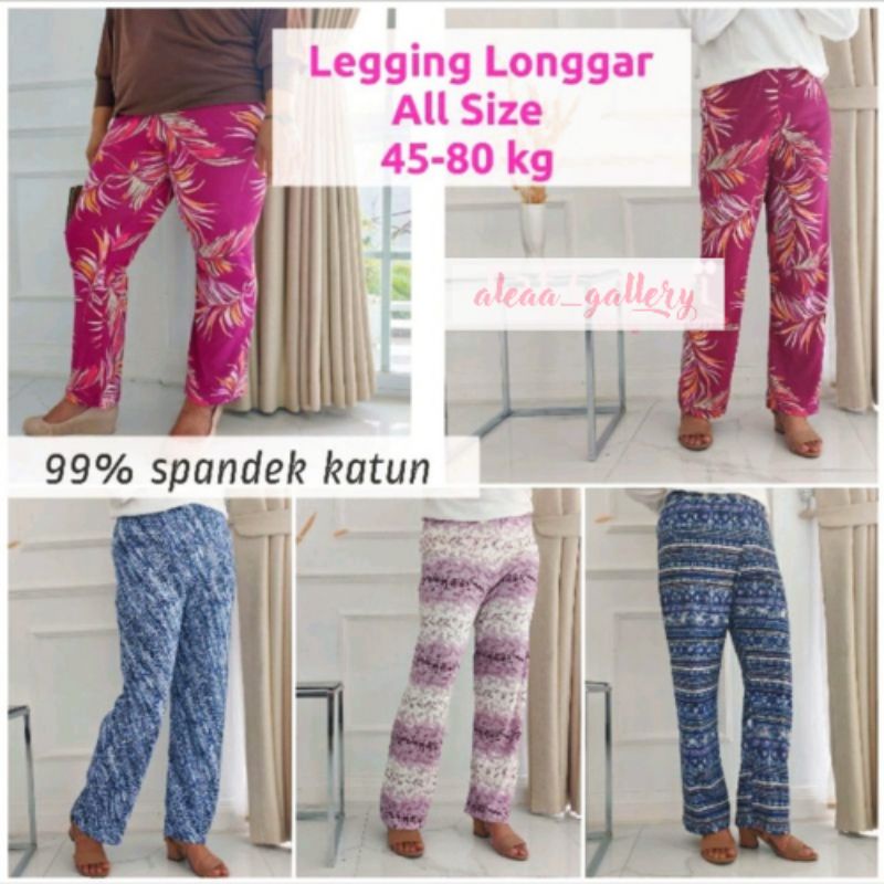 Celana Legging Longgar Fit To XXL All Size Jumbo - Celana Panjang Wanita
