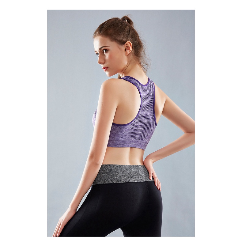 Sport Bra Tanpa Kawat Wanita Bra Gym Olahraga Ultra Breathable Shockproof Elastis BH Motif Polos 628