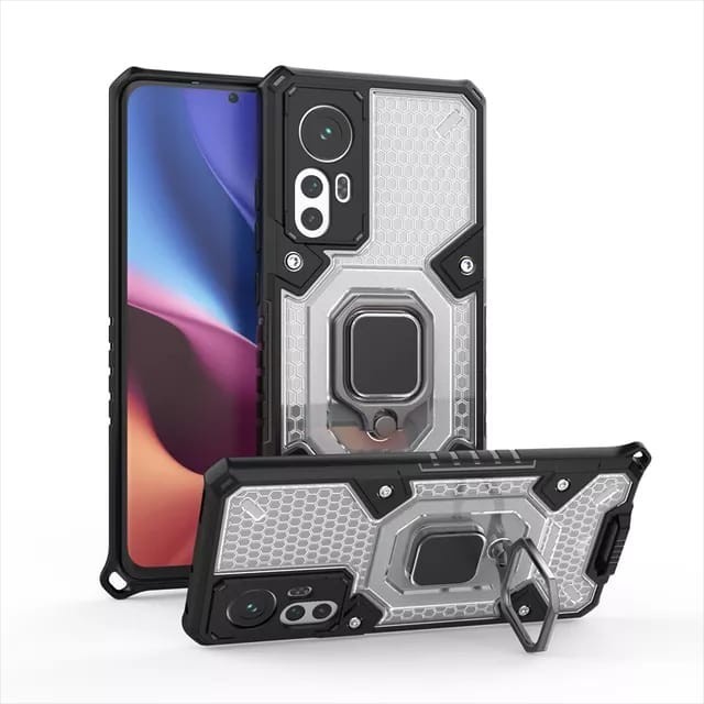 XIAOMI 12 / XIAOMI 12 PRO COVER SOFTCASE RUGGED ARMOR CAPSULE TRANSPARAN RINGSTANDING RING SILICONE SOPFT CASE - XIAOMI 12