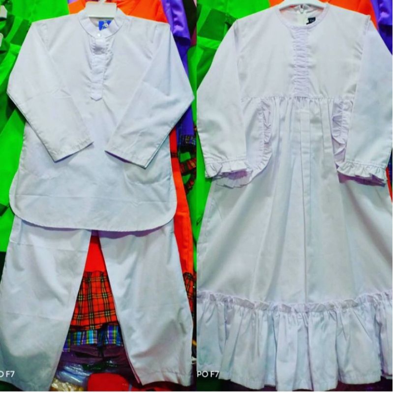 seragam muslim anak sekolah paud,TK,gamis dan Koko Pakistan putih