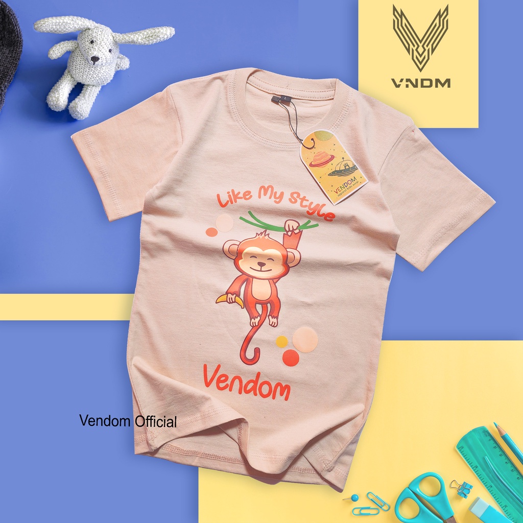 kaos anak / kaos anak laki laki &amp; perempuan / kaos anak kekinian / baju kaos anak premium tulisan sablon vendom usia 1-12 tahun