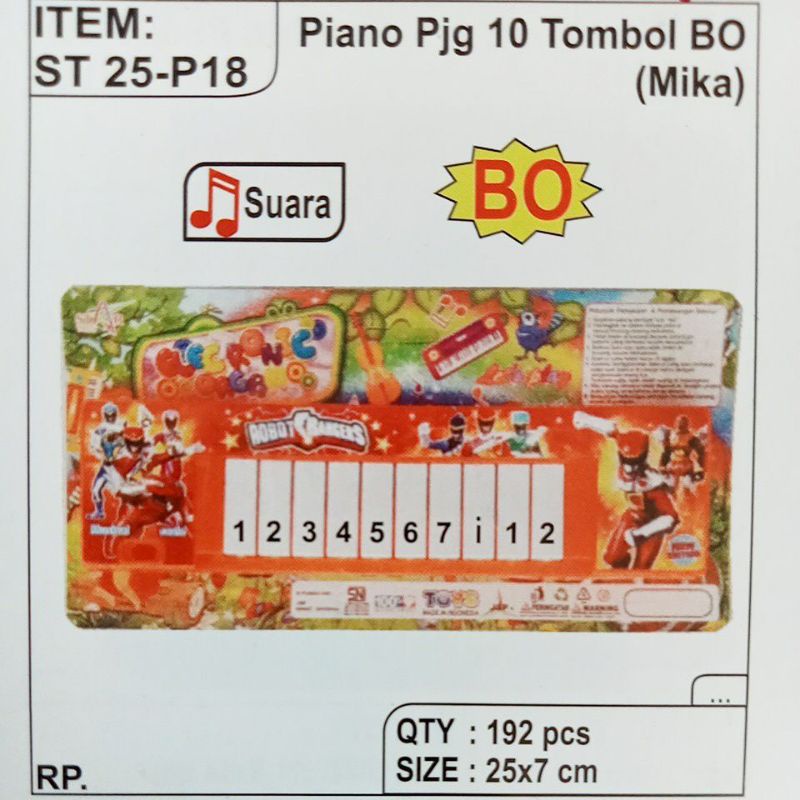 ST25-P18 Mainan Piano Panjang 10 Tombol (BO) Mika ST25 - P18