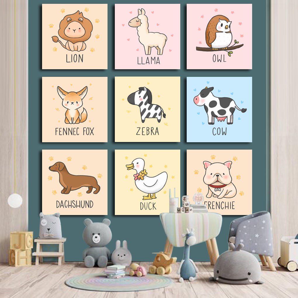 Hiasan Dinding Edukasi Anak Design Cute Animal pusatmode1234