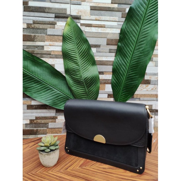 Coach Dreamer Shoulder Bag Mix Suede Black
