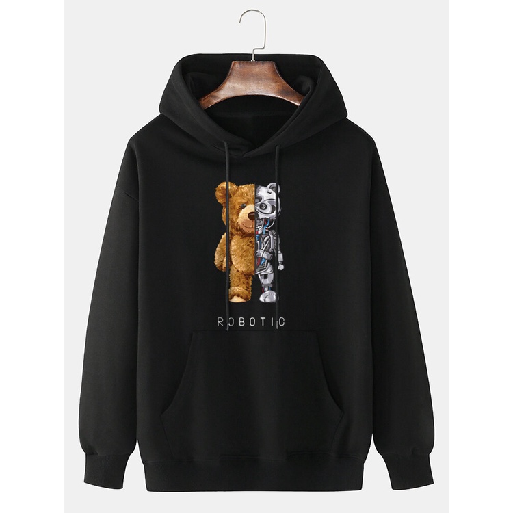 Sweater Hoodie Bear Robotic Beruang Jaket Jumper Jemper Jacket Anak cewek cowok wanita pria laki lak