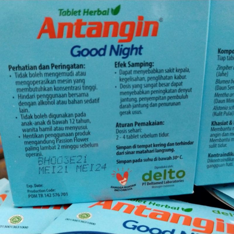 ANTANGIN GOOD NIGHT  @1STRIP @4TABLET HERBAL