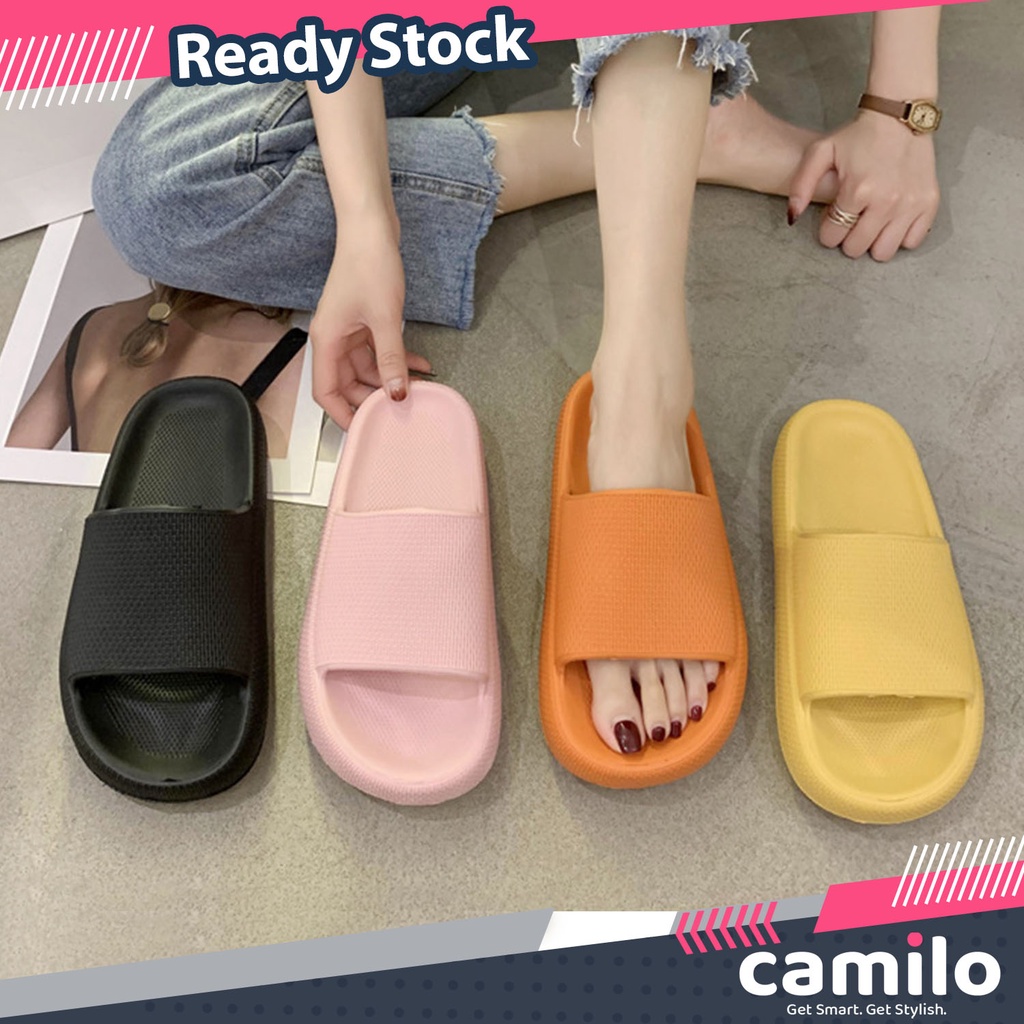 ☀CAMILO☀ SD04 Sandal Rumah Berkualitas Sandal Kamar Mandi Berbahan Empuk Sandal Karet Wanita Pria Couple  SD04