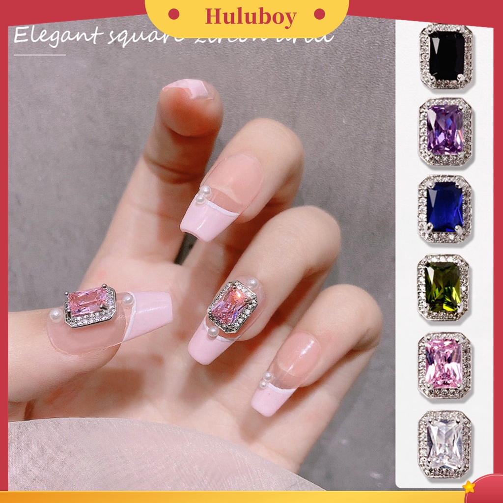 Huluboy Huluboy♡ Berlian Imitasi Bentuk Kubus Bahan Zirkon Gaya Jepang Untuk Dekorasi Nail Art