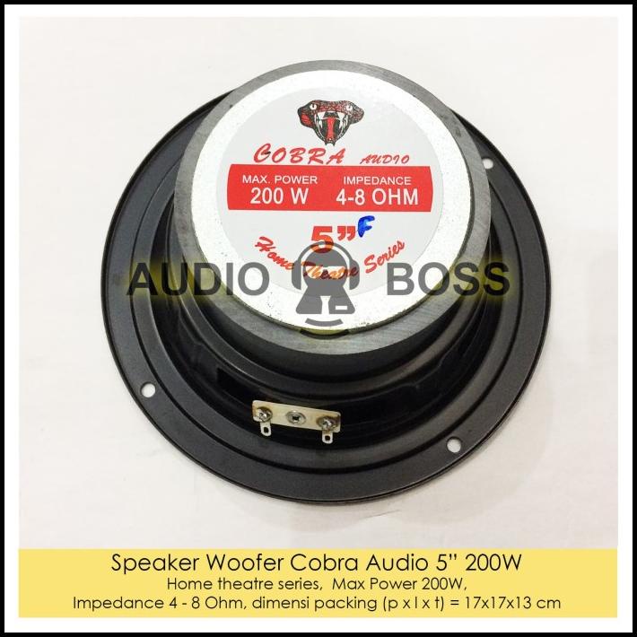 Speaker Woofer 5 Inch Cobra Audio 5" 5In 200 Watt 4-8 Ohm