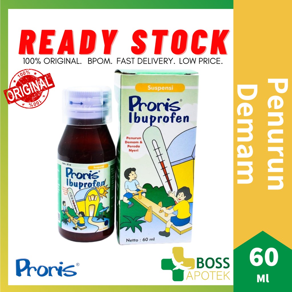 PRORIS SIRUP 60 ML Meredakan demam, nyeri pada sakit gigi, sakit kepala, nyeri otot